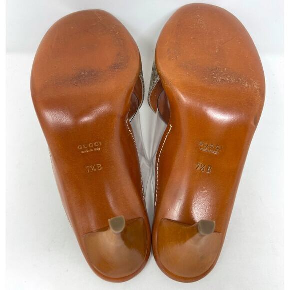 Gucci Monogram Canvas & PVC Slide Sandals – Size 7.5 - Picture 9 of 10